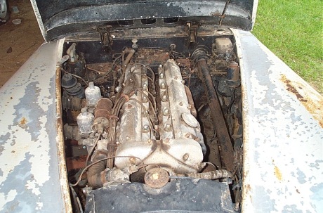 XK120 engine. The car is powered by a 3.4 litre twin cam straight six 